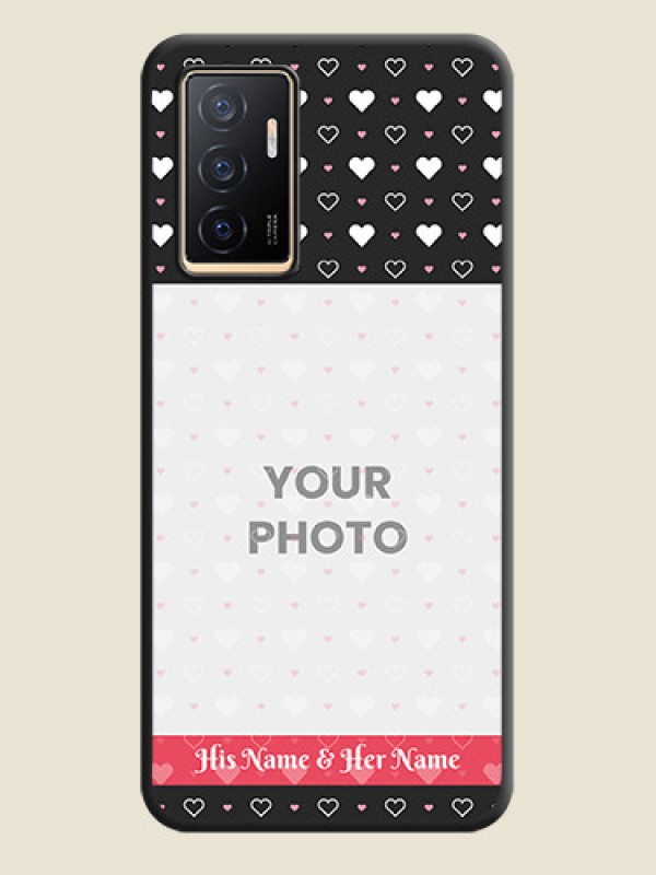 Custom White Color Love Symbols with Text Design on Photo on Space Black Soft Matte Phone Cover - Vivo V23e 5G - alternate view