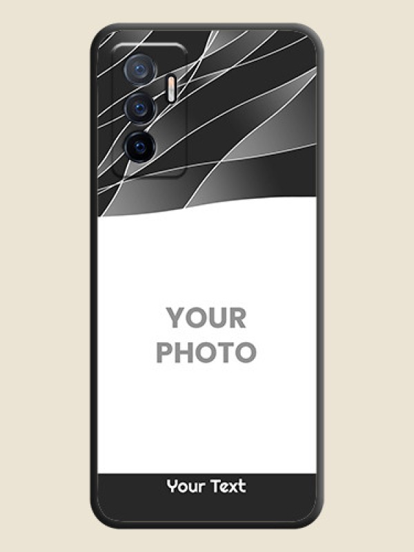 Custom Mixed Wave Lines on Photo on Space Black Soft Matte Mobile Cover - Vivo V23e 5G - alternate view