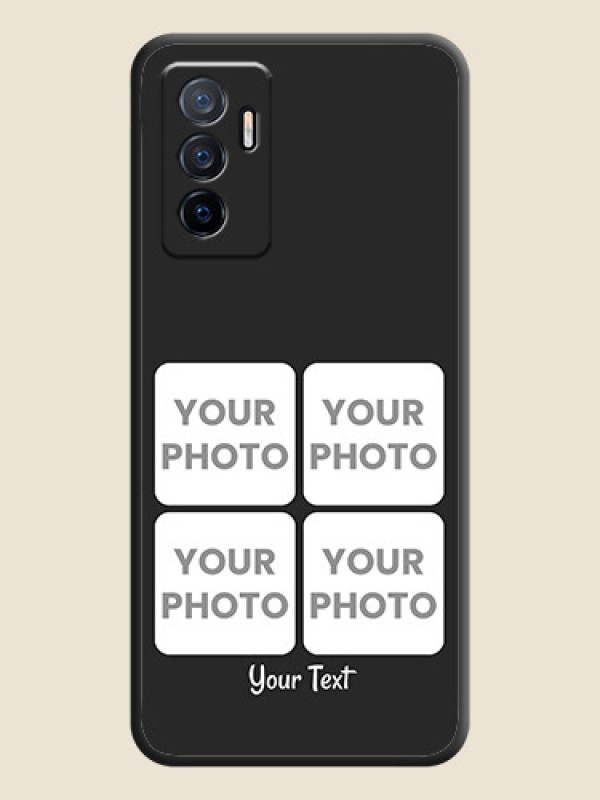Custom Floral Art with 6 Image Holder on Photo on Space Black Soft Matte Mobile Case - Vivo V23e 5G - alternate view
