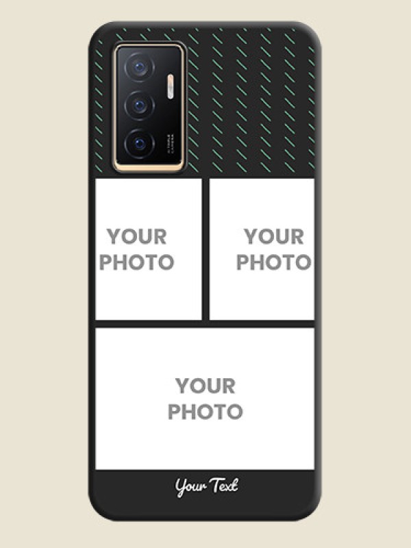 Custom Cross Dotted Pattern with 2 Image Holder  on Personalised Space Black Soft Matte Cases - Vivo V23e 5G - alternate view