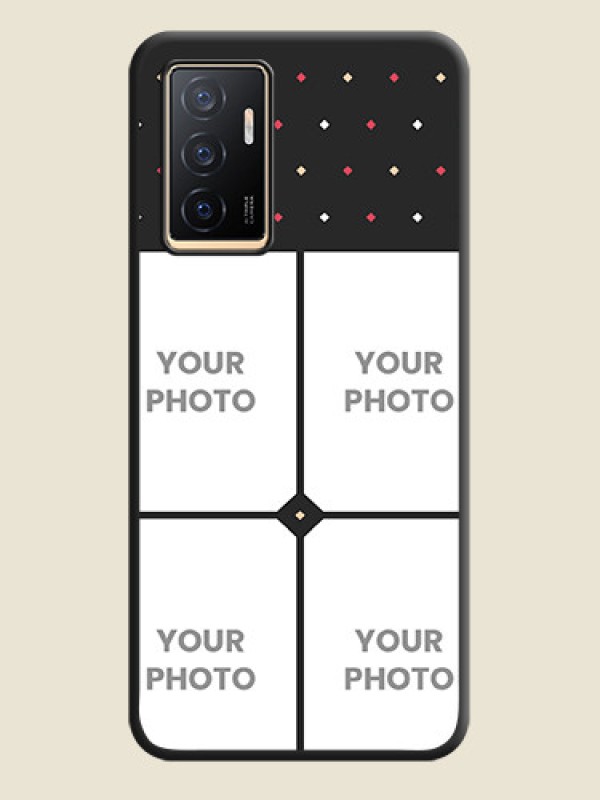 Custom Multicolor Dotted Pattern with 4 Image Holder on Space Black Custom Soft Matte Phone Cases - Vivo V23e 5G - alternate view