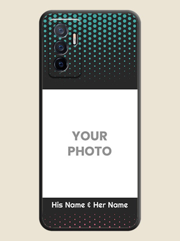 Custom Faded Dots with Grunge Photo Frame and Text on Space Black Custom Soft Matte Phone Cases - Vivo V23e 5G - alternate view