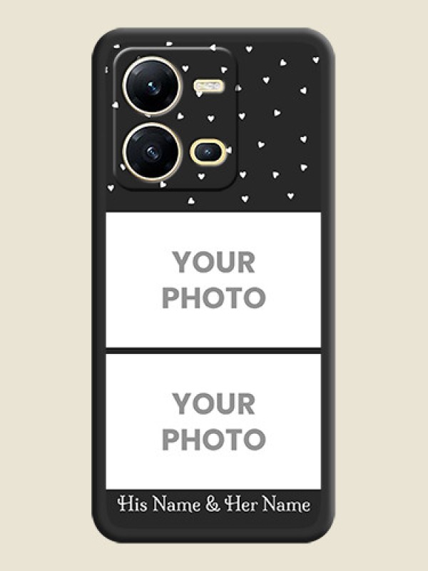 Custom Miniature Love Symbols with Name on Space Black Custom Soft Matte Back Cover - Vivo V25 5G - alternate view