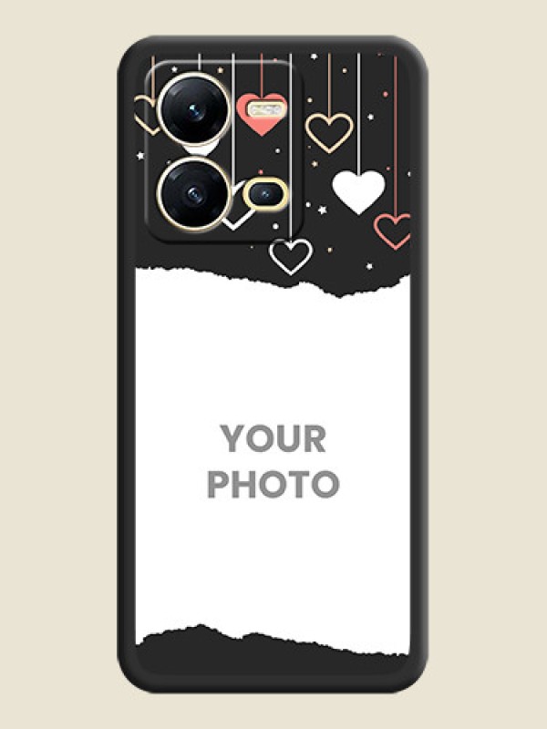 Custom Love Hangings with Splash Wave Picture on Space Black Custom Soft Matte Phone Back Cover - Vivo V25 5G - alternate view
