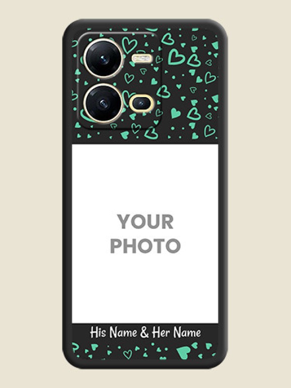 Custom Sea Green Indefinite Love Pattern on Photo on Space Black Soft Matte Mobile Cover - Vivo V25 5G - alternate view