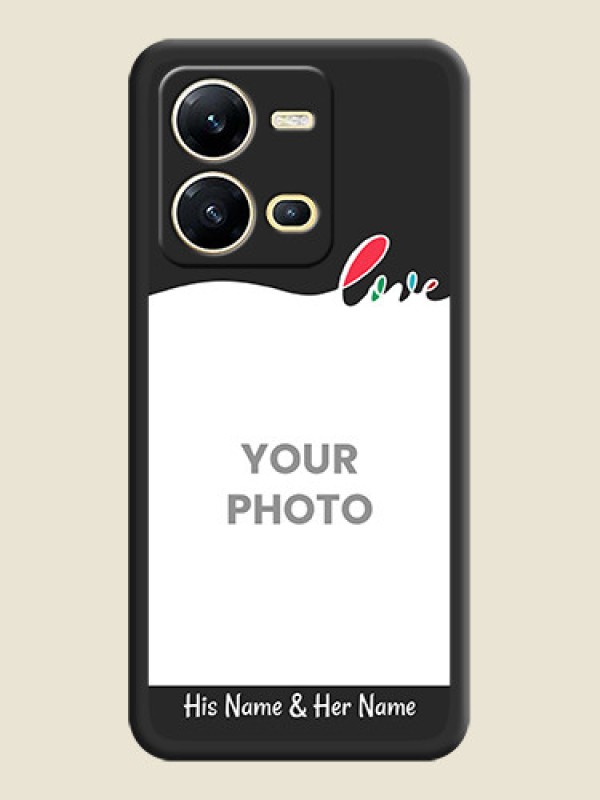 Custom Fall in Love Pattern with Picture on Photo on Space Black Soft Matte Mobile Case - Vivo V25 5G - alternate view