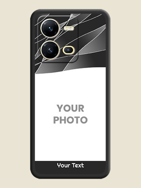 Custom Mixed Wave Lines on Photo on Space Black Soft Matte Mobile Cover - Vivo V25 5G - alternate view