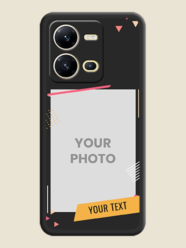 Custom Photo Frame with Triangle Small Dots on Photo on Space Black Soft Matte Back Cover - Vivo V25 5G - alternate view