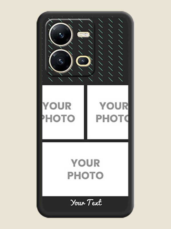 Custom Cross Dotted Pattern with 2 Image Holder  on Personalised Space Black Soft Matte Cases - Vivo V25 5G - alternate view