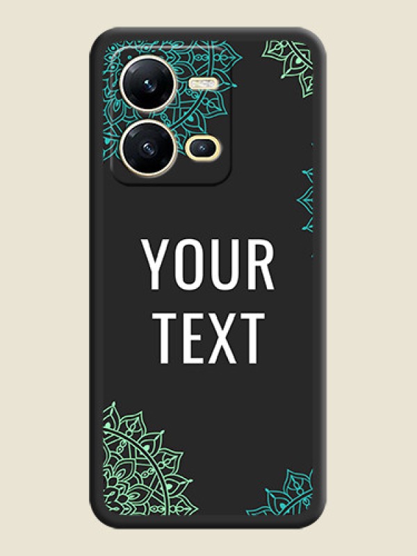 Custom Your Name with Floral Design on Space Black Custom Soft Matte Back Cover - Vivo V25 5G - alternate view
