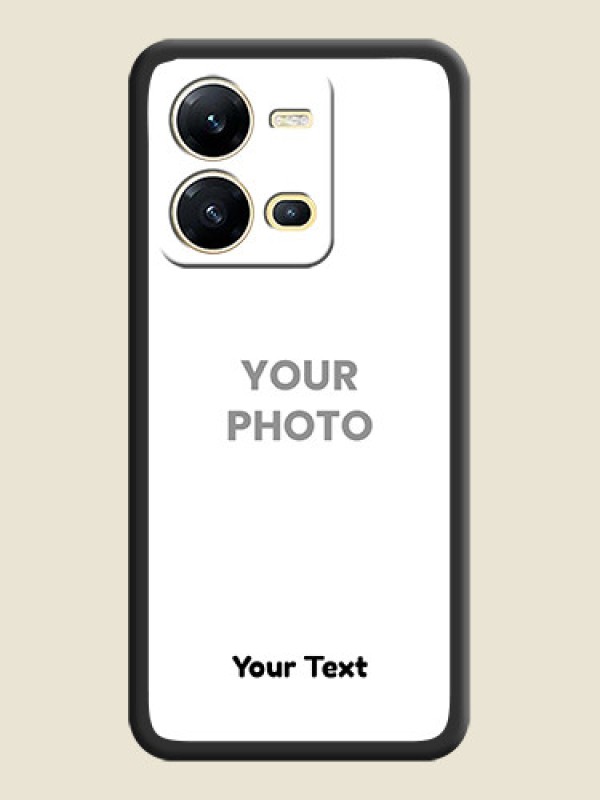 Custom Full Single Pic Upload With Text On Space Black Personalized Soft Matte Phone Covers -Vivo V25 5G - alternate view