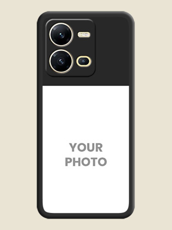 Custom Image Upload With Space Black Color On Custom Soft Matte Mobile Back Cover - Vivo V25 5G - alternate view