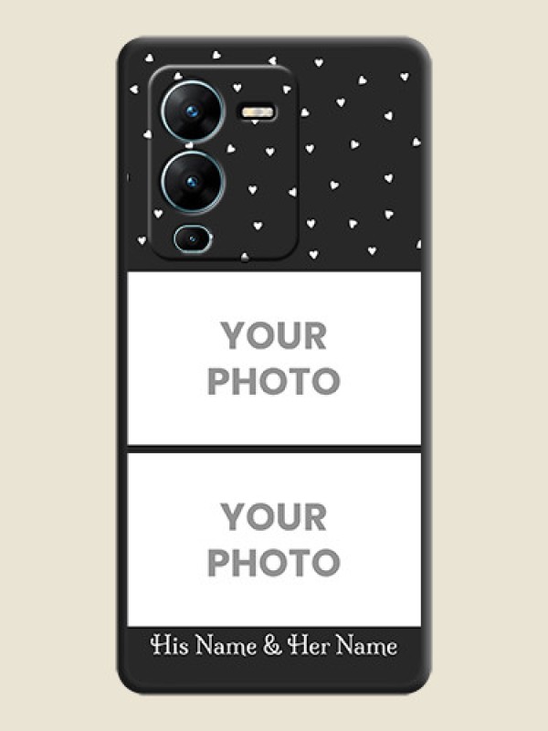 Custom Miniature Love Symbols with Name on Space Black Custom Soft Matte Back Cover - Vivo V25 Pro 5G - alternate view