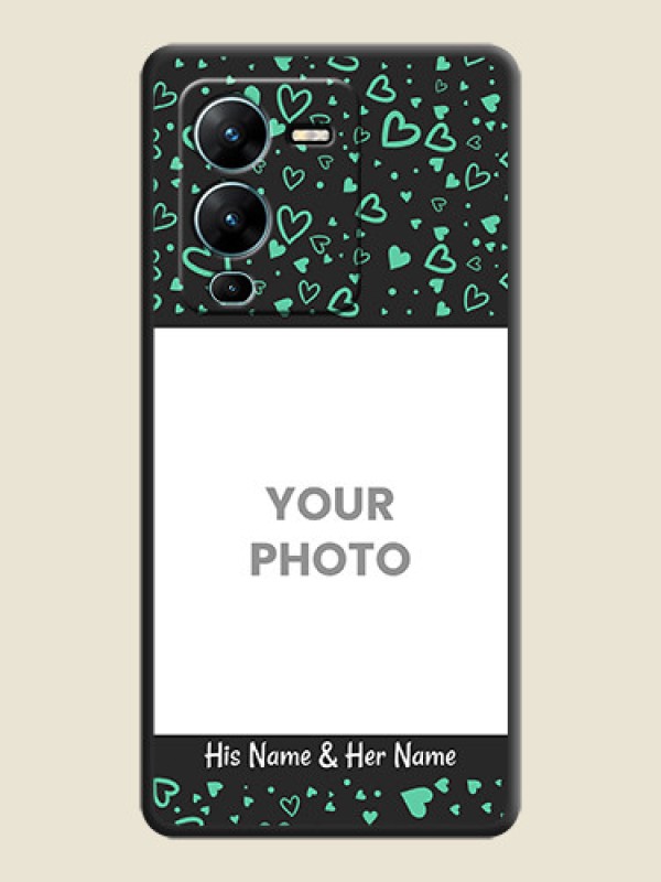 Custom Sea Green Indefinite Love Pattern on Photo on Space Black Soft Matte Mobile Cover - Vivo V25 Pro 5G - alternate view