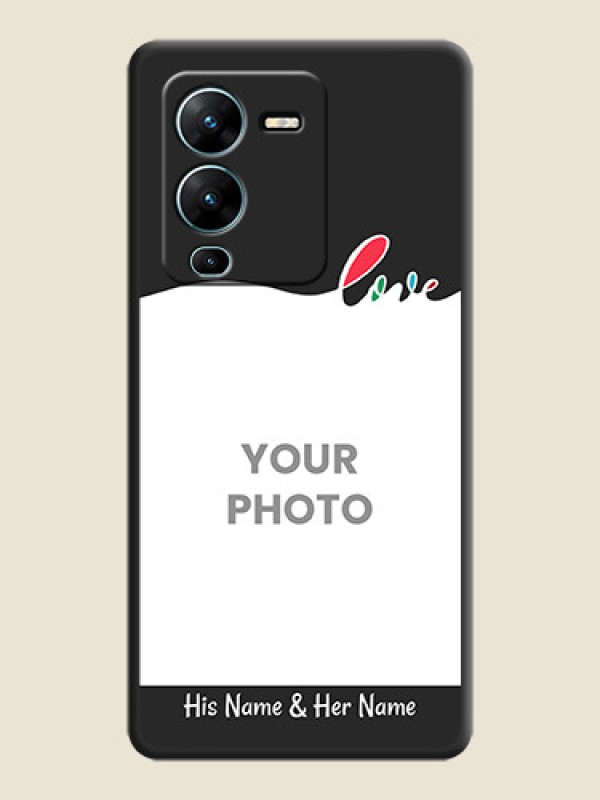 Custom Fall in Love Pattern with Picture on Photo on Space Black Soft Matte Mobile Case - Vivo V25 Pro 5G - alternate view