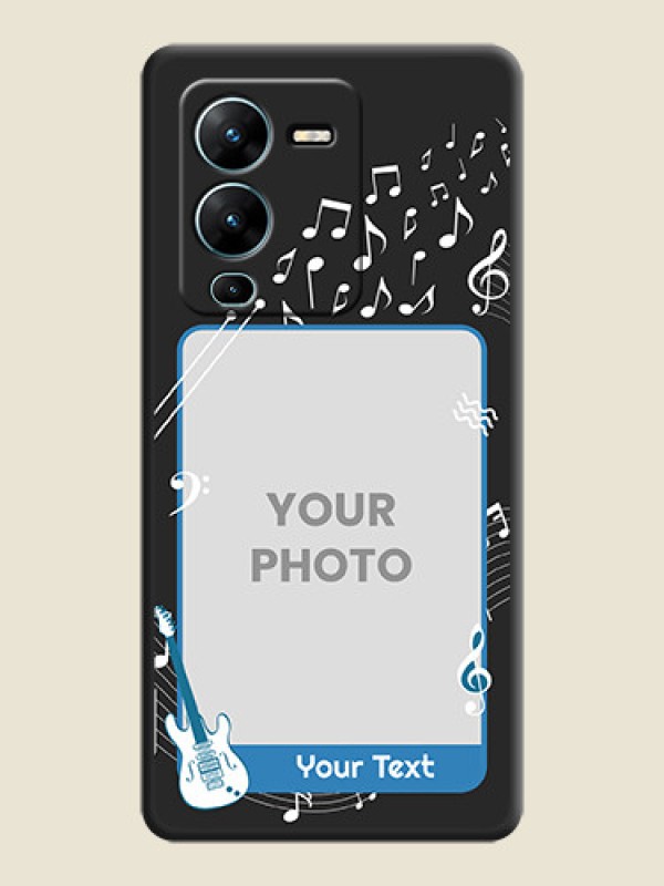 Custom Musical Theme Design with Text on Photo on Space Black Soft Matte Mobile Case - Vivo V25 Pro 5G - alternate view