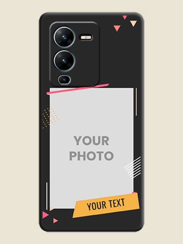 Custom Photo Frame with Triangle Small Dots on Photo on Space Black Soft Matte Back Cover - Vivo V25 Pro 5G - alternate view