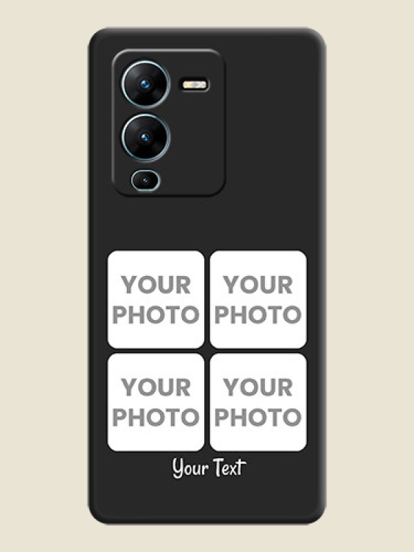 Custom Floral Art with 6 Image Holder on Photo on Space Black Soft Matte Mobile Case - Vivo V25 Pro 5G - alternate view