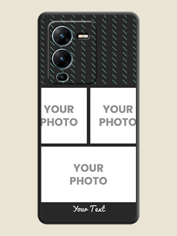 Custom Cross Dotted Pattern with 2 Image Holder  on Personalised Space Black Soft Matte Cases - Vivo V25 Pro 5G - alternate view
