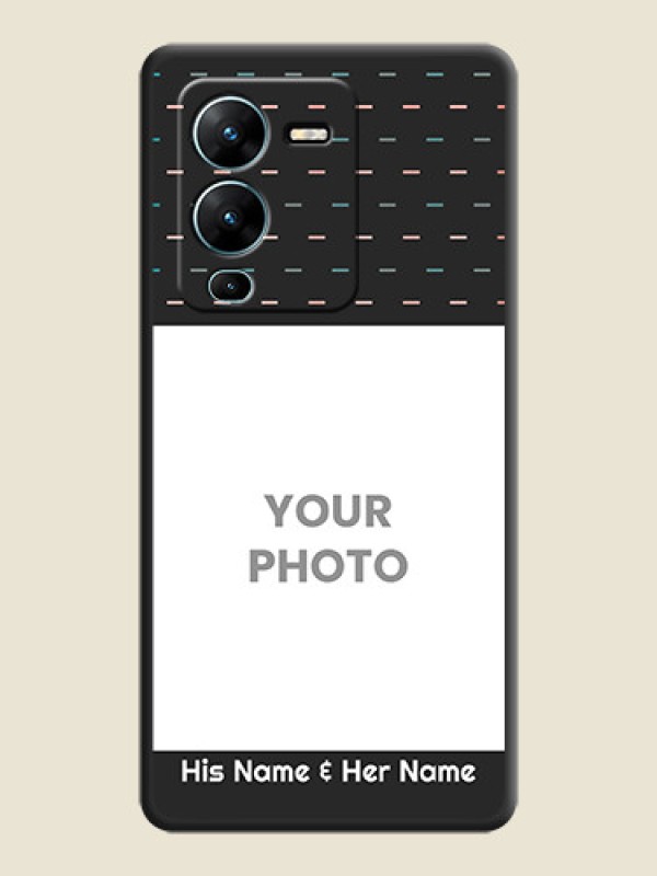 Custom Line Pattern Design with Text on Space Black Custom Soft Matte Phone Back Cover - Vivo V25 Pro 5G - alternate view