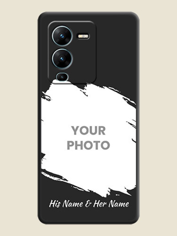 Custom Grunge Brush Strokes on Photo on Space Black Soft Matte Back Cover - Vivo V25 Pro 5G - alternate view