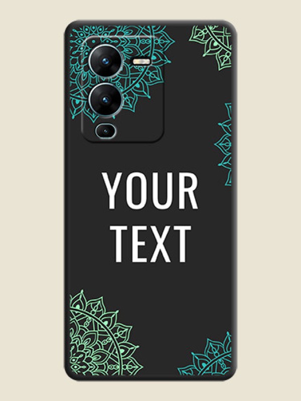 Custom Your Name with Floral Design on Space Black Custom Soft Matte Back Cover - Vivo V25 Pro 5G - alternate view