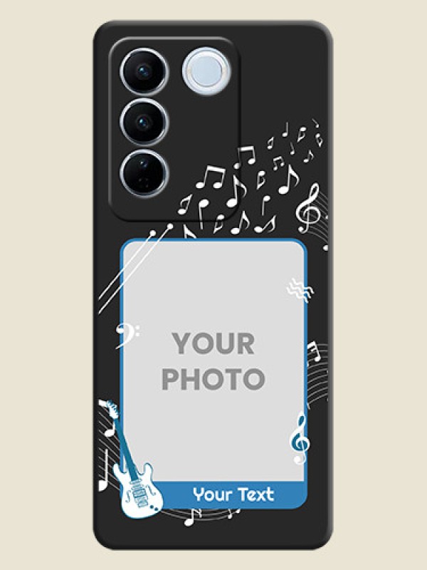 Custom Musical Theme Design with Text on Photo on Space Black Soft Matte Mobile Case - Vivo V27 Pro - alternate view