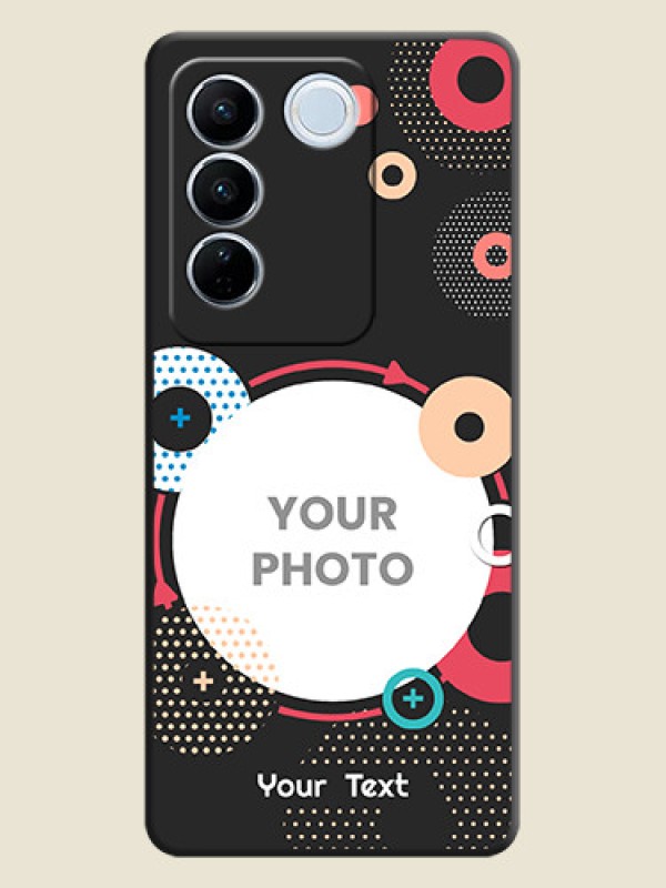 Custom Multicoloured Round Image on Personalised Space Black Soft Matte Cases - Vivo V27 Pro - alternate view