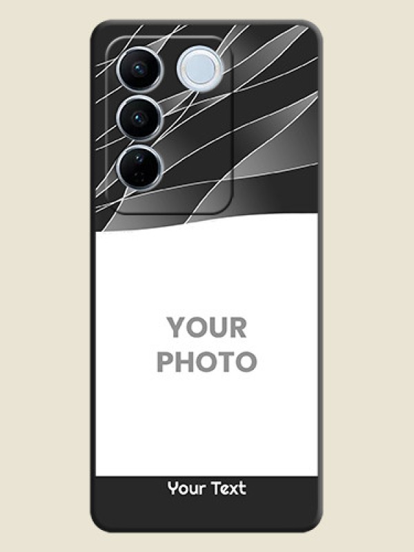 Custom Mixed Wave Lines on Photo on Space Black Soft Matte Mobile Cover - Vivo V27 Pro - alternate view