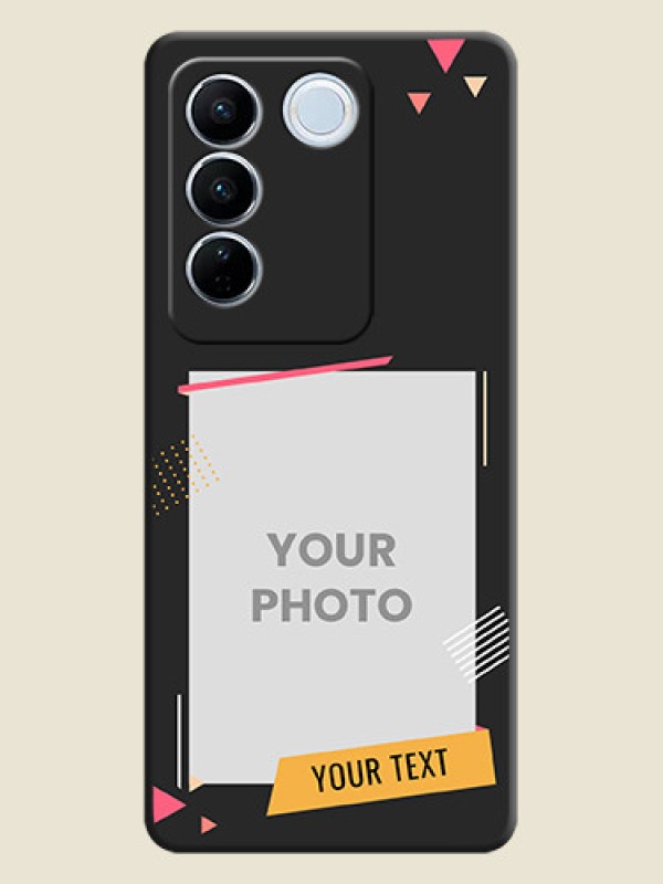 Custom Photo Frame with Triangle Small Dots on Photo on Space Black Soft Matte Back Cover - Vivo V27 Pro - alternate view