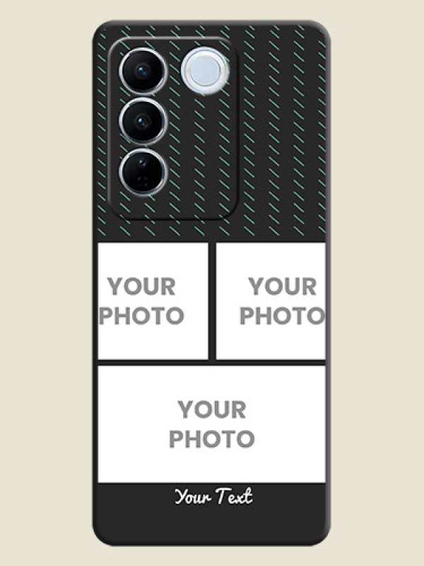 Custom Cross Dotted Pattern with 2 Image Holder  on Personalised Space Black Soft Matte Cases - Vivo V27 Pro - alternate view
