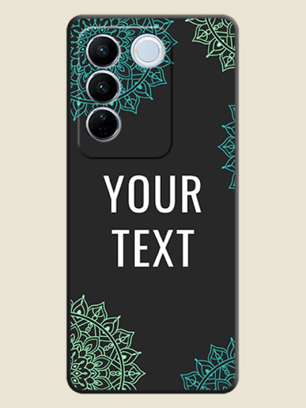 Custom Your Name with Floral Design on Space Black Custom Soft Matte Back Cover - Vivo V27 Pro - alternate view