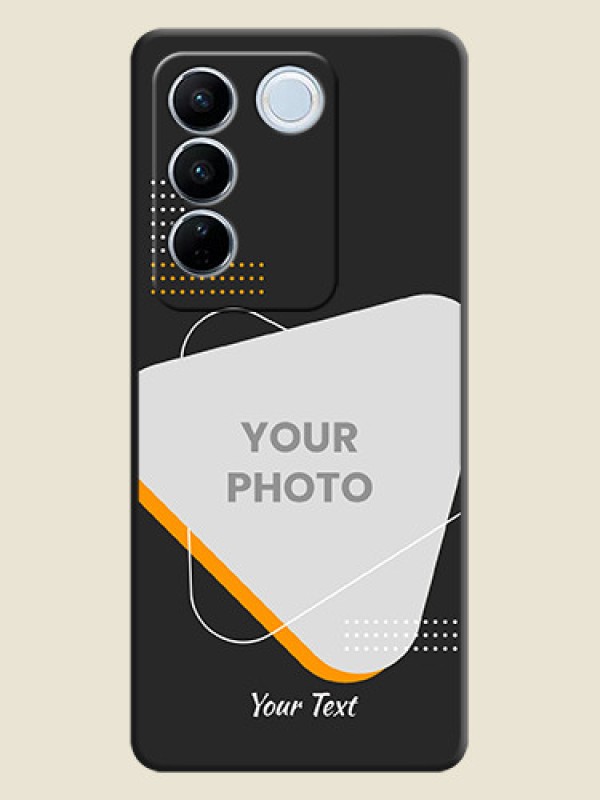 Custom Yellow Triangle on Photo on Space Black Soft Matte Phone Cover - Vivo V27 Pro - alternate view
