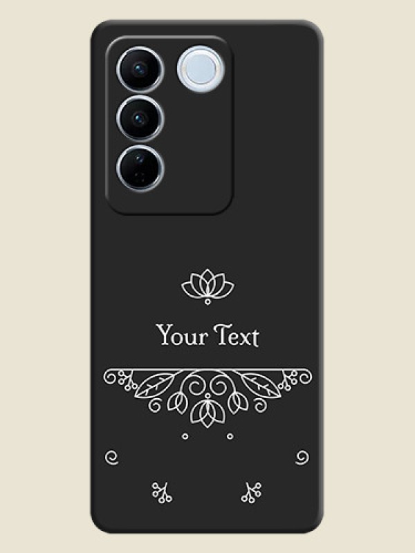 Custom Lotus Garden Custom Text On Space Black Personalized Soft Matte Phone Covers -Vivo V27 Pro - alternate view