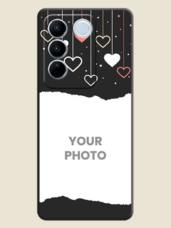 Custom Love Hangings with Splash Wave Picture on Space Black Custom Soft Matte Phone Back Cover - Vivo V27 - alternate view