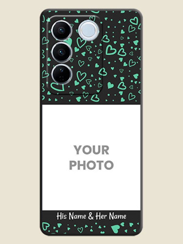Custom Sea Green Indefinite Love Pattern on Photo on Space Black Soft Matte Mobile Cover - Vivo V27 - alternate view