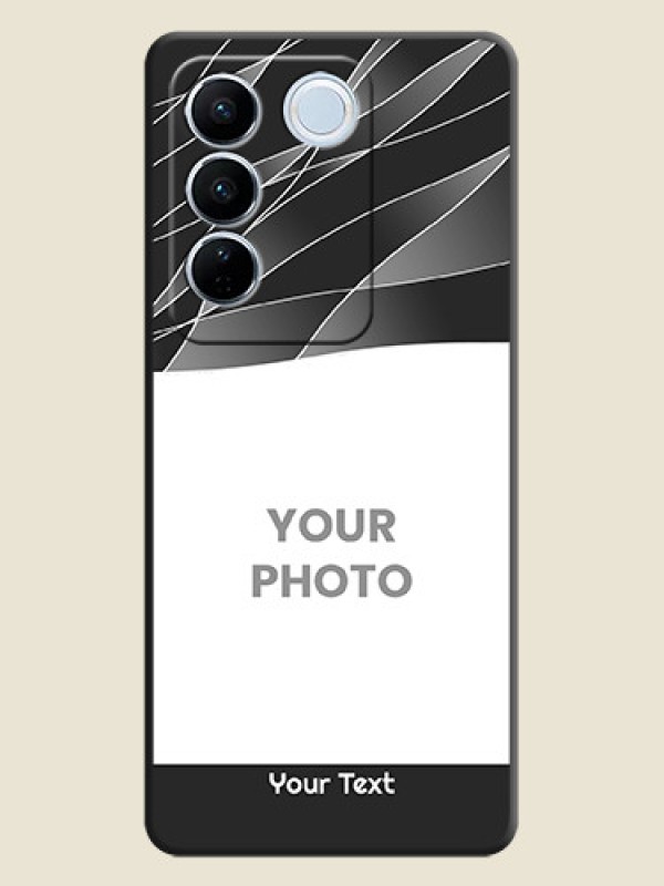 Custom Mixed Wave Lines on Photo on Space Black Soft Matte Mobile Cover - Vivo V27 - alternate view