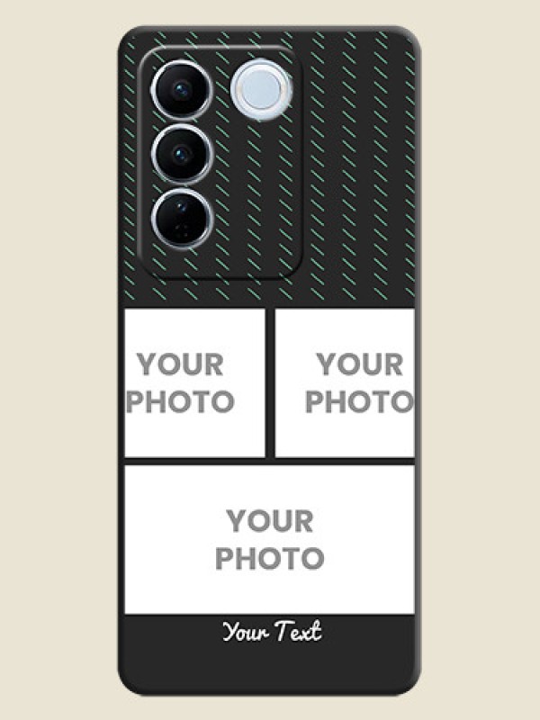 Custom Cross Dotted Pattern with 2 Image Holder  on Personalised Space Black Soft Matte Cases - Vivo V27 - alternate view