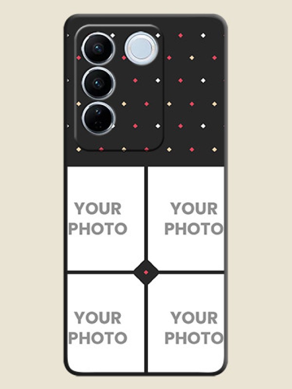 Custom Multicolor Dotted Pattern with 4 Image Holder on Space Black Custom Soft Matte Phone Cases - Vivo V27 - alternate view