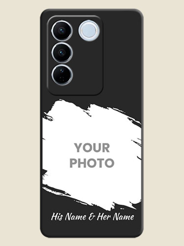 Custom Grunge Brush Strokes on Photo on Space Black Soft Matte Back Cover - Vivo V27 - alternate view