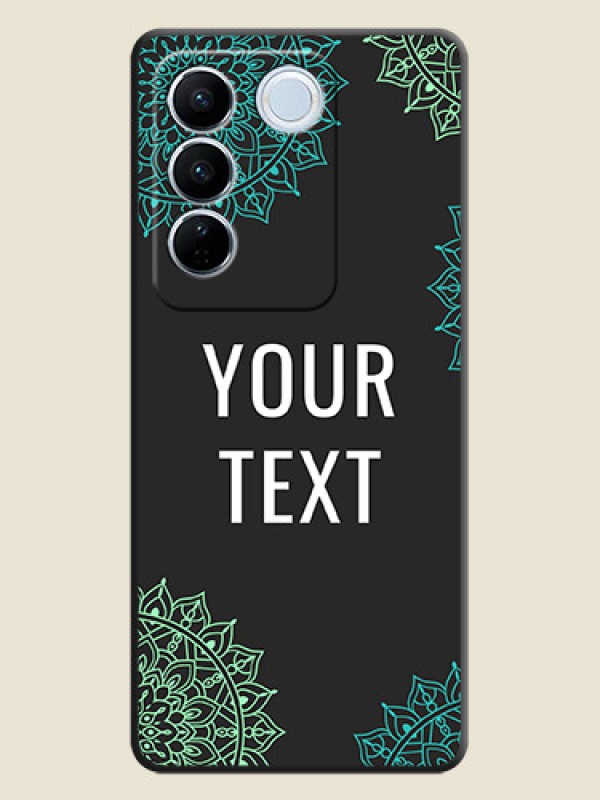Custom Your Name with Floral Design on Space Black Custom Soft Matte Back Cover - Vivo V27 - alternate view
