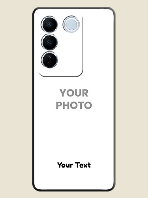 Custom Full Single Pic Upload With Text On Space Black Personalized Soft Matte Phone Covers -Vivo V27 - alternate view