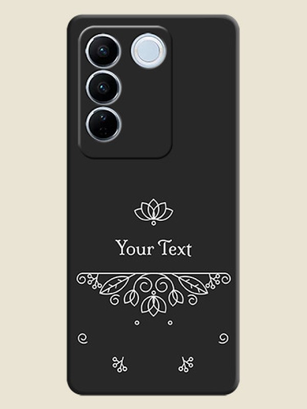 Custom Lotus Garden Custom Text On Space Black Personalized Soft Matte Phone Covers -Vivo V27 - alternate view