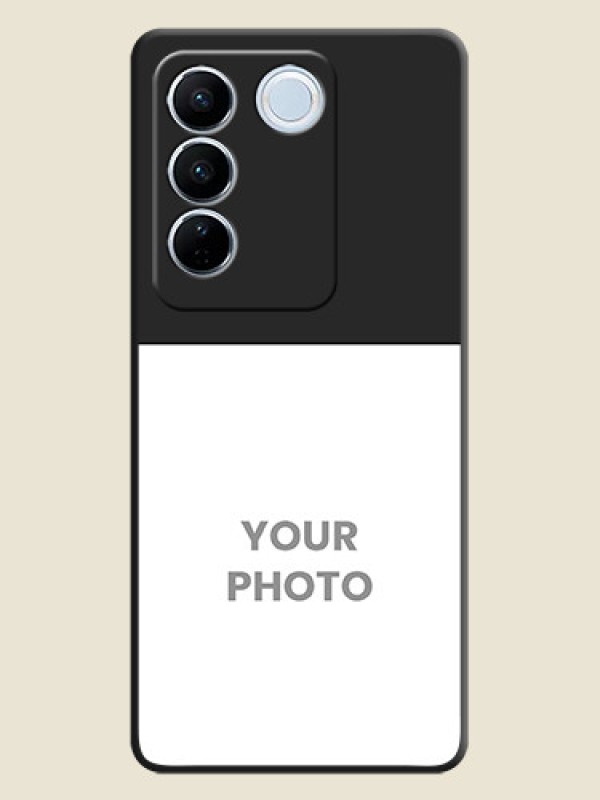 Custom Image Upload With Space Black Color On Custom Soft Matte Mobile Back Cover - Vivo V27 - alternate view
