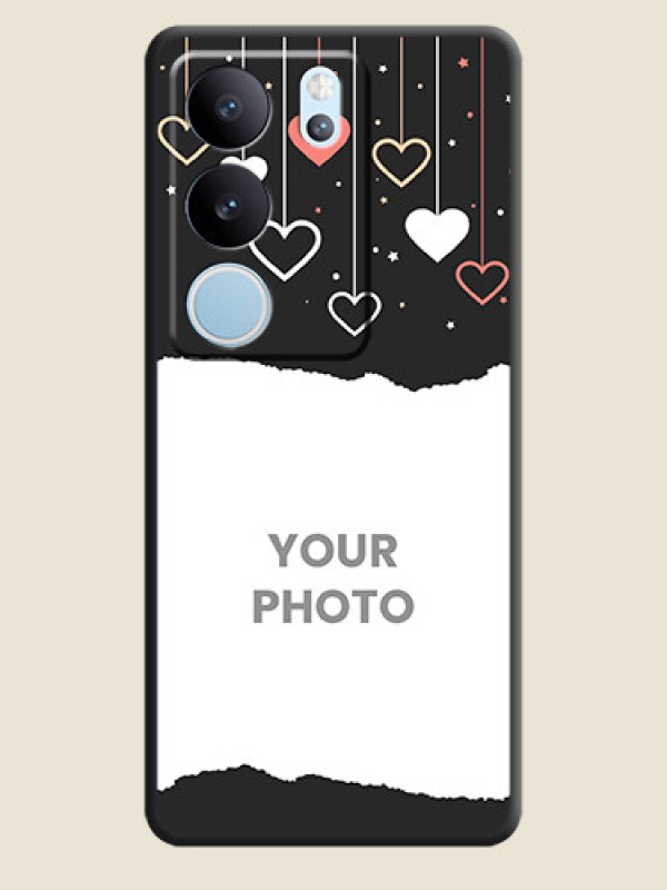 Custom Love Hangings with Splash Wave Picture On Space Black Custom Soft Matte Mobile Back Cover - Vivo V29 5G - alternate view