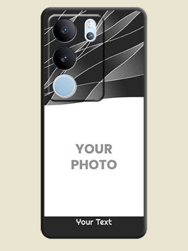 Custom Mixed Wave Lines on Photo On Space Black Custom Soft Matte Mobile Back Cover - Vivo V29 5G - alternate view