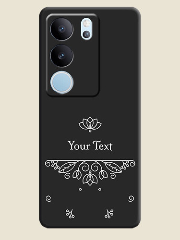 Custom Lotus Garden Custom Text On Space Black Custom Soft Matte Mobile Back Cover - Vivo V29 5G - alternate view