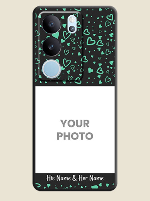 Custom Sea Green Indefinite Love Pattern on Photo On Space Black Custom Soft Matte Mobile Back Cover - Vivo V29 Pro 5G - alternate view