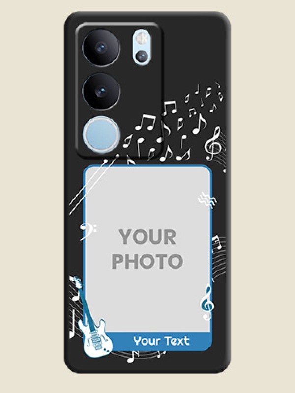 Custom Musical Theme Design with Text on Photo On Space Black Custom Soft Matte Mobile Back Cover - Vivo V29 Pro 5G - alternate view