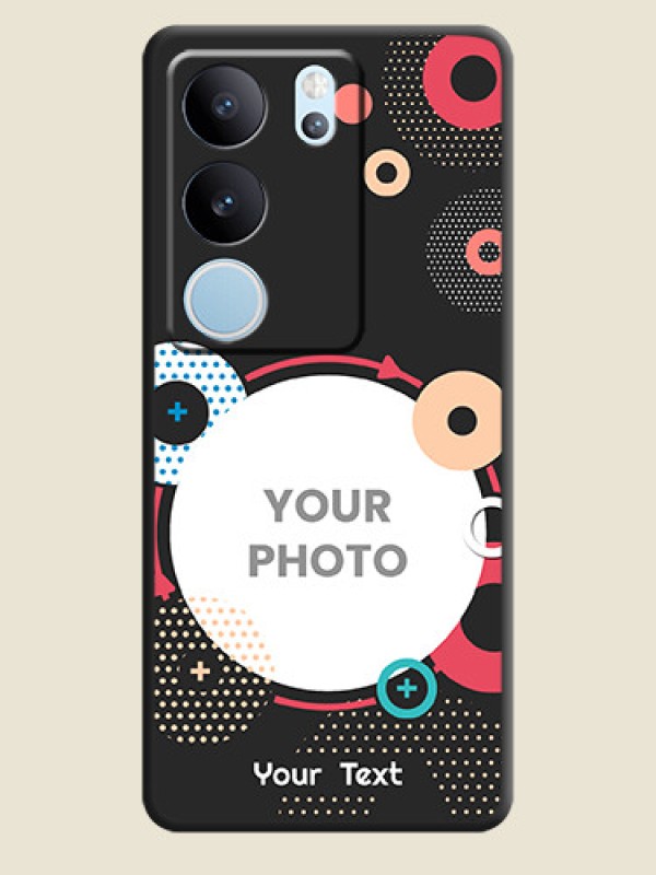 Custom Multicoloured Round Image On Space Black Custom Soft Matte Mobile Back Cover - Vivo V29 Pro 5G - alternate view